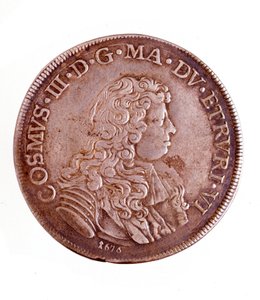 Ezüst piastra Firenzéből, Medici III. Cosimo uralkodása (1642-1723) alkotó: Italian School