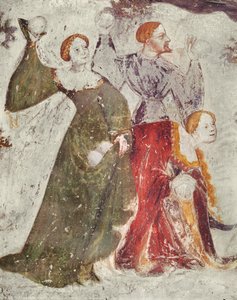 Hógolyócsata a kastélyon kívül, 1400 körül (75562 részlet) alkotó: Italian School