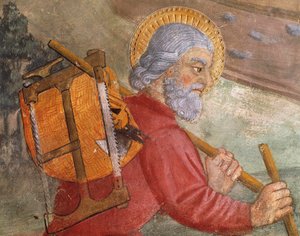 Szent József, részlet az Egyiptomba tartó repülésből alkotó: Italian School