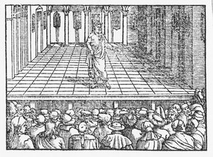 Terence színpad, 1563 körül (fametszet) alkotó: Italian School