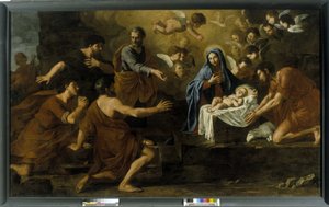 A Pásztorok imádata. 17. század (olaj, vászon) alkotó: Italian School