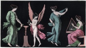 A Bacchae - a Bacchantes - metszet az Univerzum összes népének „szokásai és hagyományai” c. Azaz: A kormányzat, a törvények, a milícia, a vallás története a legtávolabbi időktől napjainkig "1856 alkotó: Italian School