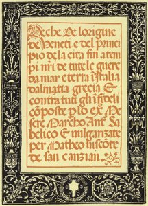 Marco Antonio Sabellico krónikája alkotó: Italian School
