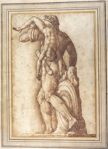 Commodus császár mint gladiátor (toll és tinta mosással papíron) alkotó: Italian School