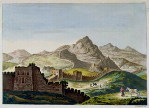 A Kínai Nagy Fal, Jules Ferrario Le Costume Ancien et Moderne című művéből, Gaetano Zancon (1771-1816) metszete 1820 körül alkotó: Italian School