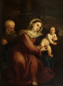 A Szent Család (olaj a panelen) alkotó: Italian School