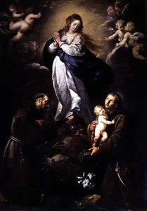 A Szeplőtelen Fogantatás, SS Francis és Anthony mellett (olaj, vászon) alkotó: Italian School