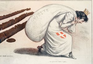 Az olaszországi turrita összecsuklott az adók súlya alatt alkotó: Italian School