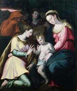 Szent Katalin misztikus házassága, 1600 körül (panel) alkotó: Italian School