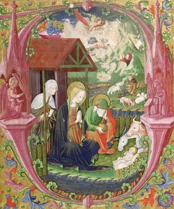Születés, Észak-Olasz Iskola (vellum) alkotó: Italian School