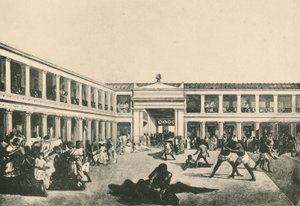 A Stabian fürdő – A birkózó hely, ahogy volt (mélynyomás) alkotó: Italian School