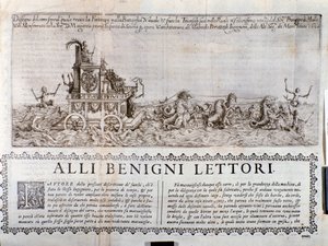 Az allegorikus szekér. A Gonzaga hercege által Mantovában rendezett ünnepségeket leíró Krónikákból alkotó: Italian School