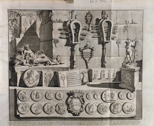A szisztra (sistra), Benedictus Bacchinius (1651-1721) De sistri különböző ábrázolásai alkotó: Italian School