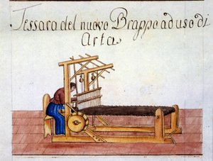A gyapjú szövése. 1807. Milánói Állami Levéltár alkotó: Italian School