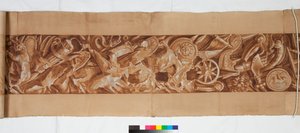 Három rajz az antik után, 1750 körül (barna festéssel erősített ecsetrajz halvány jelzés felett fekete krétával) alkotó: Italian School