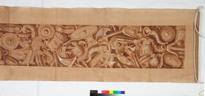 Három rajz az antik után, 1750 körül (barna festéssel erősített ecsetrajz halvány jelzés felett fekete krétával) alkotó: Italian School