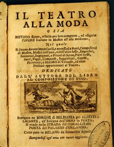 A „Teatro della Moda” címoldala, szerző: Benedetto Marcello (litho) alkotó: Italian School