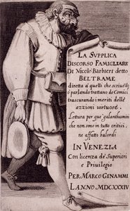 Niccolo Barbieri „Petíció” címlapja, Velence alkotó: Italian School