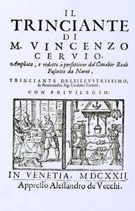 Egy olasz szakácskönyv címlapja, kocsma. Velence, 1622 alkotó: Italian School