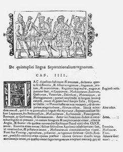 Különféle nyelvek, illusztráció Olaus Magnus (1490-1558) Az északi nemzetek története című könyvéből, megjelent Rómában, 1555 alkotó: Italian School