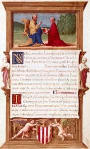Velence: Antonio Grimani dózse (1434-1523), San Marco (Szent Márk) ügyészének bizottsága 16. századi kéziratoldal. Velence, Museo Correr alkotó: Italian School