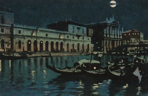 Velence, nagy csatorna (színes litográfia) alkotó: Italian School
