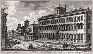 Via del Corso, Róma. (metszés alkotó: Italian School