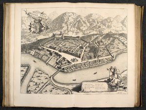 Kilátás Aosta, Piemont, Olaszország alkotó: Italian School