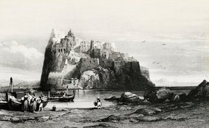 Kilátás az Ischia-szigetre, metszet, Olaszország alkotó: Italian School