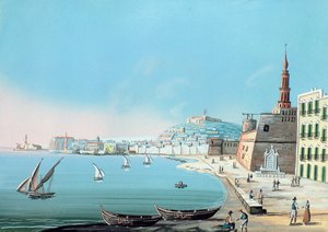 Nápoly kilátása a Carmine felől, 1845 körül alkotó: Italian School