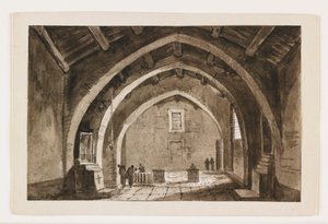 Kilátás egy templombelsőre, 19. század eleje (toll és barna tinta és mosás fekete krétával) alkotó: Italian School