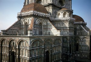 Kilátás a firenzei katedrális (Duomo Santa Maria del Fiore) apszisára. 14-15. század, Firenze, Olaszország alkotó: Italian School