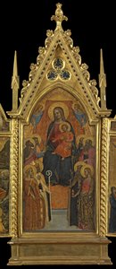 Szűz és Nyolc szenttel trónoló gyermek (középpanel), 1330-70 körül (tempera a panelen) alkotó: Italian School