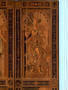 Részlet az egyik ajtóról a Sala degli Angelo, Palazzo Ducale, Urbino (fa)
