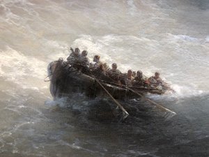 Töredék hajó emberekkel