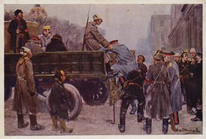 Orosz tábornokok letartóztatása az 1917-es februári forradalom idején alkotó: Ivan Alexeyevich (after) Vladimirov