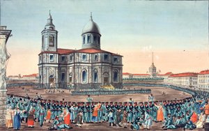 Népi milícia fogadása a szentpétervári Szent Izsák téren, 1815