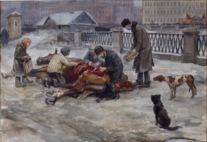 Vlagyimir Ivan Alekszejevics (1869-1947) Éhes évek Petrográdban. Akvarell, gouache, papír alkotó: Ivan Alexeyevich Vladimirov