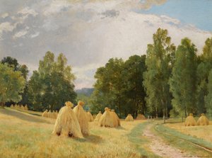 "" Meules de foin a Preobrajenskoie, Russie "" (Szanakazalok, Preobrazhenskoe) Ivan Chichkine festménye (1832-1898) - 1890 - Olaj, vászon Mérete 70,5x93 cm Magángyűjtemény alkotó: Ivan Ivanovich Shishkin