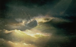 A Maria hajó a viharban alkotó: Ivan Konstantinovich Aivazovsky