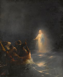 Jézus jár a vízen – Jézus jár a vízen, Aivazovsky, Ivan Konstantinovich (1817-1900). olajfestmény