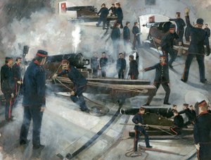 Lövészcsapat, Dartmouth Point Battery kazamaták a Dartmouth kastélyban a tizenkilencedik század végén alkotó: Ivan Lapper
