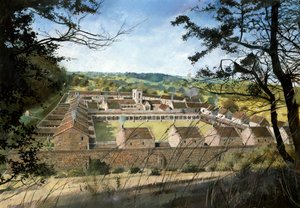 Mount Grace Priory (akvarell, papír) alkotó: Ivan Lapper