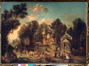 Templomi ünnepség – Ivan Michailovich Tankov (Tonkov) (1740-1799) festménye, olaj, vászon alkotó: Ivan Michailovich Tankov