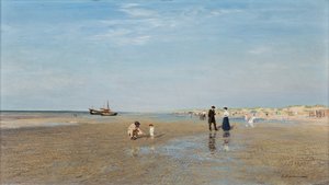 A strandon; A tengerparton