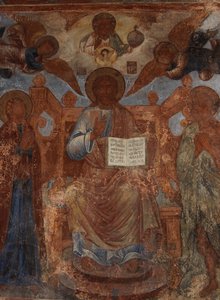 Freskó a Szűzanya-székesegyházban, Novgorod, 18. század eleje.