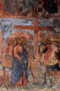 Freskó a Szűzanya-székesegyházban, Novgorod, 18. század eleje.