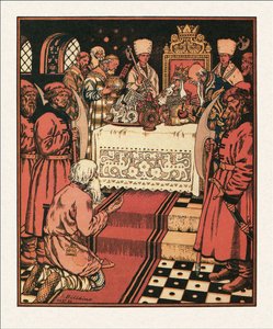Illusztráció a Halász és a hal meséjéhez, 1933 alkotó: Ivan Yakovlevich Bilibin
