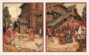 Illusztráció a Halász és a hal meséjéhez, 1933 alkotó: Ivan Yakovlevich Bilibin