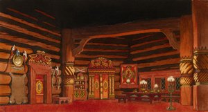 Színpadterve N. Rimszkij-Korszakov A cárok menyasszonya című operájához, 1930 alkotó: Ivan Yakovlevich Bilibin